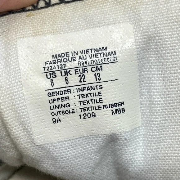 Converse All Star Low Top Sneaker Shoe Kids Size 6 Slip on - Picture 9 of 9